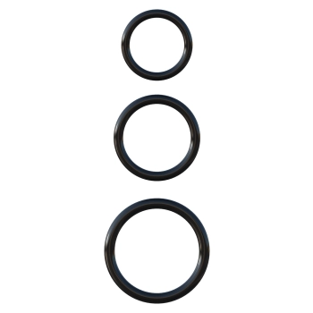 Pierścień-SILICONE 3-RING STAMINA SET BLACK