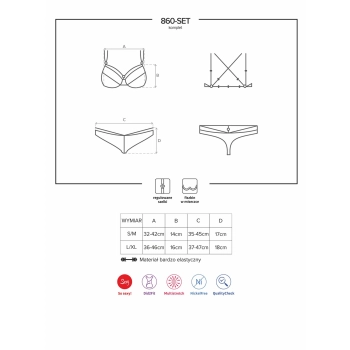 Komplet stringi biustonosz fiszbiny 860-set-1 l/xl