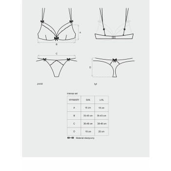 Komplet stanik stringi koronkowy obsessive l/xl