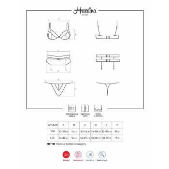 Komplet erotyczny pas stanik stringi obsessive lxl