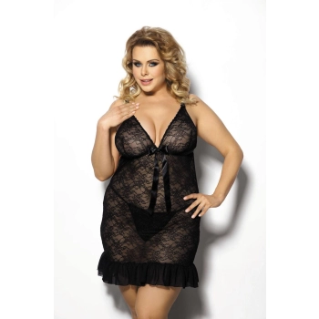 Evona black chemise L+ (czarna halka)