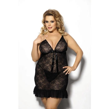 Evona black chemise XXL+ (czarna halka)