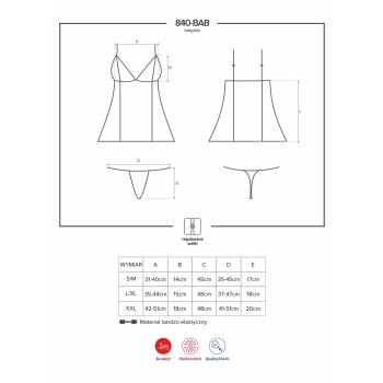 Komplet siateczka stringi koszulka obsessive l/xl