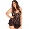 Bielizna-ROSE LACE FLAIR DRESS BLACK PLUS SI