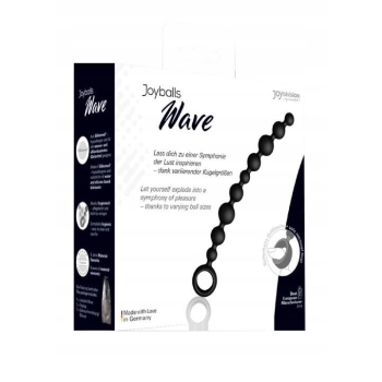 Kulki analne Joyballs Wave długie czarne silikonowe 29 cm