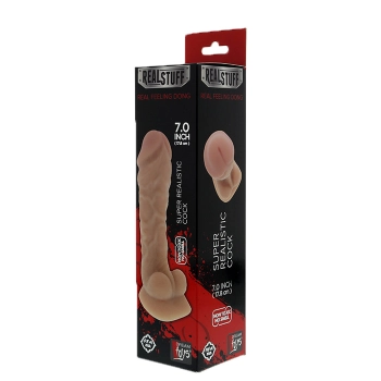 Duże grube dildo z żyłkami jądrami przyssawka 18cm