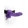 Proteza-HOLLOW STRAP-ON W BALLS 7"""" PURPLE