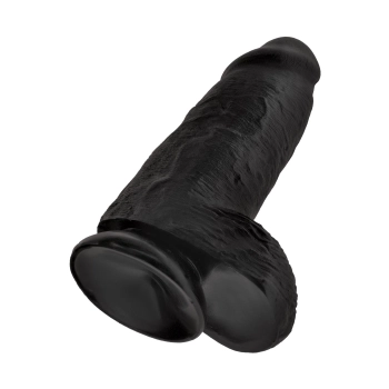 Grube czarne żylaste dildo z przyssawką 23 cm