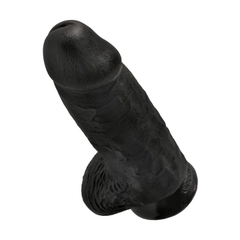 Grube czarne żylaste dildo z przyssawką 23 cm