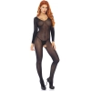 Bielizna-SHEER LONG SLEEVES BODYSTOCKING OS