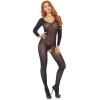 Bielizna-SHEER LONG SLEEVES BODYSTOCKING OS