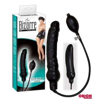 Nadmuchiwane czarne dildo penis z lateksu 25 cm