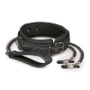 Wiązania-Leather Collar With Nipple Chains