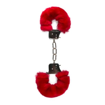 Kajdanki-furry handcuffs - red