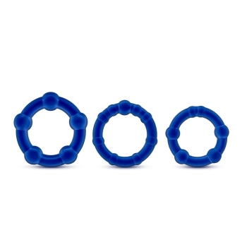 Zestaw-STAY HARD BEADED COCKRINGS BLUE