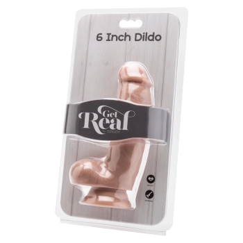 Realistyczne dildo z jajami ToyJoy 15 cm jasny odcień skóry
