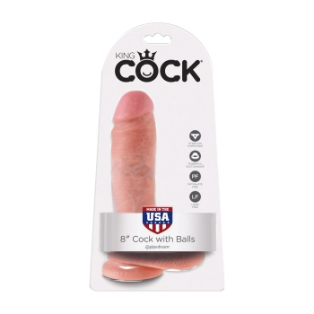 Dildo-cock 8 inch w/ balls flesh