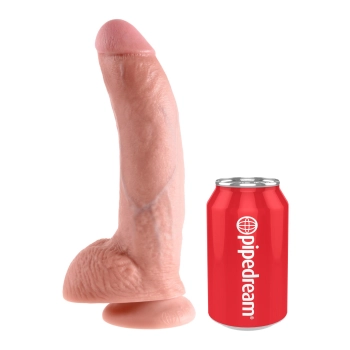 Dildo-cock 9 inch w/ balls flesh