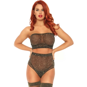 Bielizna-Lurex opaque bra and bottom