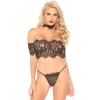 Bielizna-Lace top with choker and thong