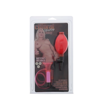 Pompka-clitoral vibrating pump - clear hot pink