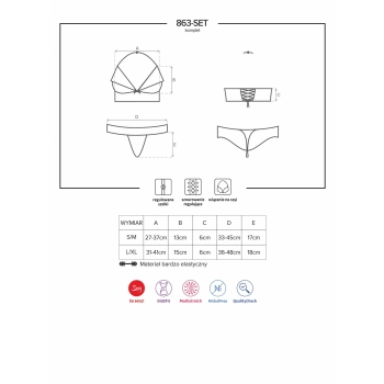 Biustonosz stringi sex komplet obsessive l/xl