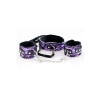 Wiązania-MARCUS 716013 Set collar with hand cuffs metal chain tracery purple bdsm Valentine day