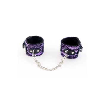 Kajdanki-marcus 711003 hand cuffs with metal chain tracery syntetic purple bdsm valentine day