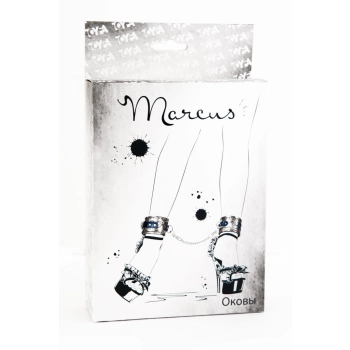 Kajdanki-marcus 712001 ankle cuffs with metal chain tracery syntetic silver bdsm valentine day