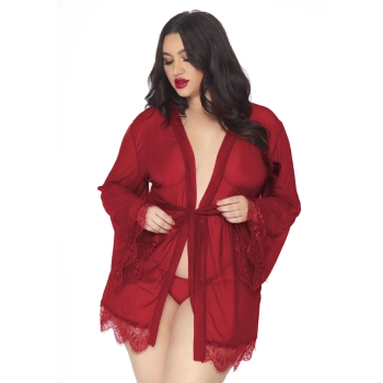 Bielizna-Short robe, tie & string +