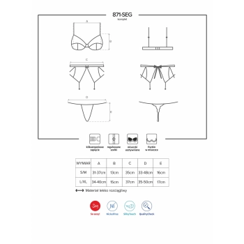 Komplet biustonosz stringi pas sex obsessive l/xl