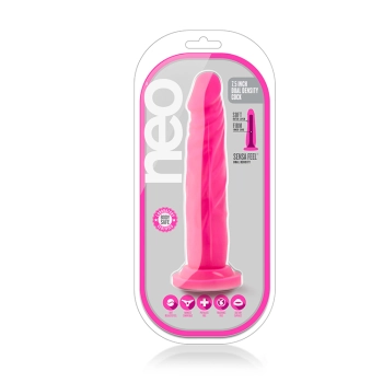 Dildo-neo 7.5inch dual density cock neon pink