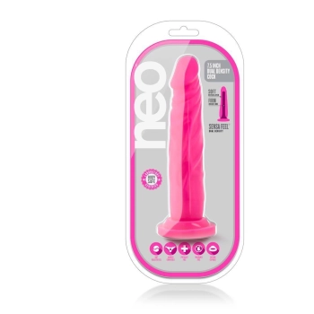 Dildo-neo 7.5inch dual density cock neon pink