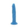 Niebieskie silikonowe dildo z przyssawką 19 cm