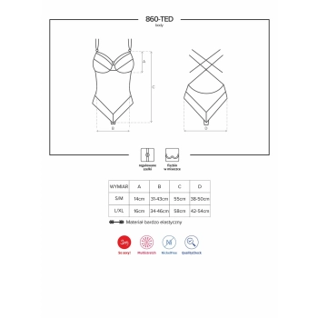 Koronkowe zmysłowe body erotyczne 860-ted-2 s/m