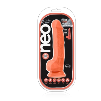 Neo elite 7.5inch cock with balls orange