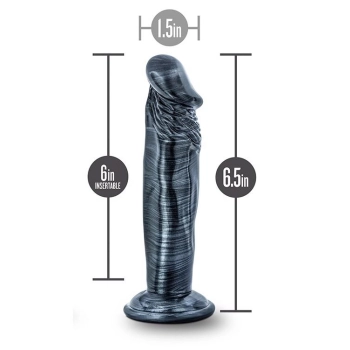 Jet ebony 6inch dildo ebony metallic