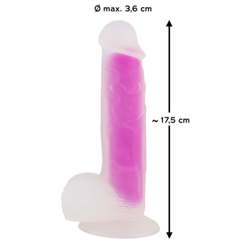 Penis dildo na przyssawce miękki naturalny 17cm