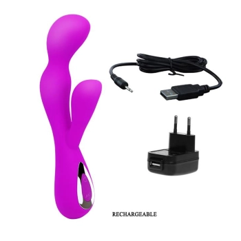 Wibrator z masażerem łechtaczki gspot 19cm 10 tryb