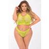 FESTIVAL FLIRT 2PC BRA SET GREEN, XL/2XL