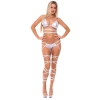 LACED UP LOVER 2PC BRA SET SILVER, M/L