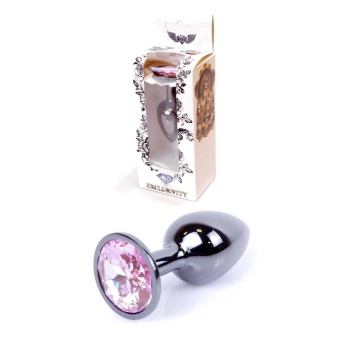 Korek analny stalowy z diamentem ciemnosrebrny 7 cm