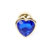 Biżuteria analna HeavyFun Gold Heart ciemnieniebieska 7 cm