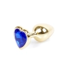Biżuteria analna HeavyFun Gold Heart ciemnieniebieska 7 cm