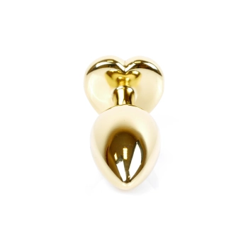 Biżuteria analna HeavyFun Gold Heart ciemnieniebieska 7 cm