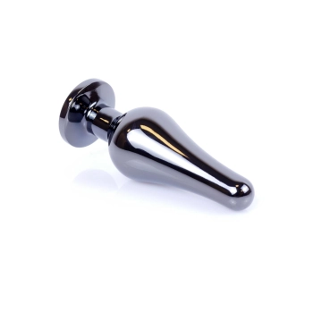 Biżuteria analna stalowa z diamentem HeavyFun srebrna niebieska 9.5 cm