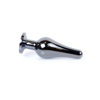 Biżuteria analna stalowa z diamentem HeavyFun srebrna niebieska 9.5 cm