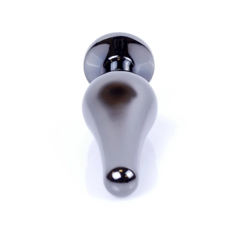 Biżuteria analna stalowa z diamentem HeavyFun srebrna niebieska 9.5 cm