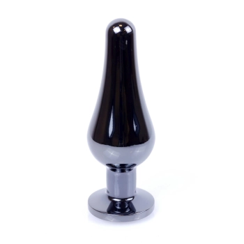Biżuteria analna stalowa z diamentem HeavyFun srebrna niebieska 9.5 cm