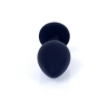 Korek analny silikonowy HeavyFun czarny z różowym diamentem 8 cm